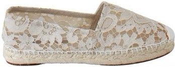 DOLCE & GABBANA Beige Lace Cotton Espadrilles | Size IT 37 | Very Good Condition | Made in Italy
