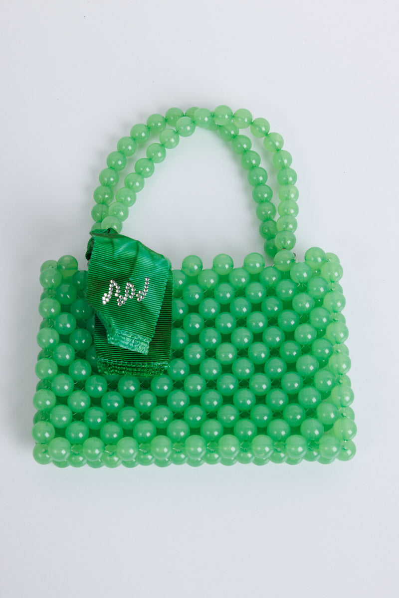 MiMiSol Mini-Mädchentasche mit grünen Perlen