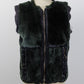 LANVIN Fourier Dark Green Fur Vest – Size 40 | 100% Fur, Made in Italy | Excellent Condition