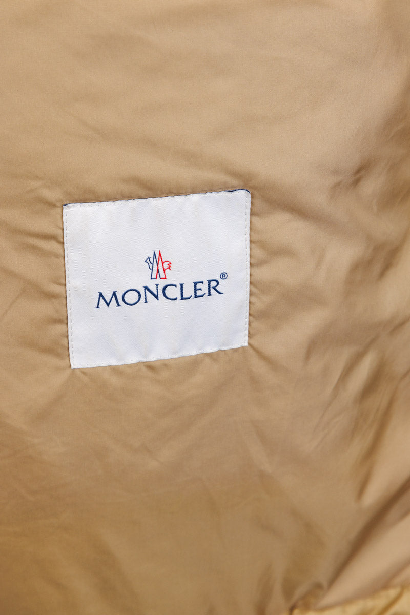 MONCLER Luxury Long Quilted Vest with Real Marmot Fur Hood Inserts – Size 3 | Excellent Condition