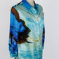 ROBERTO CAVALLI Blue Silk Printed Blouse | Size IT 42 | Very Good Condition | Made in Italy