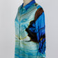 ROBERTO CAVALLI Blue Silk Printed Blouse | Size IT 42 | Very Good Condition | Made in Italy