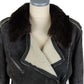 High-quality zipper and functional pockets on ERMANNO SCERVINO gray leather jacket, made in Italy