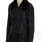 ERMANNO SCERVINO gray leather jacket with luxurious fur collar