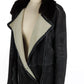 ERMANNO SCERVINO gray leather jacket with luxurious fur collar, size IT 40 