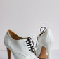 CHANEL CC Logo White Patent Leather Lace-Up Ankle Boot