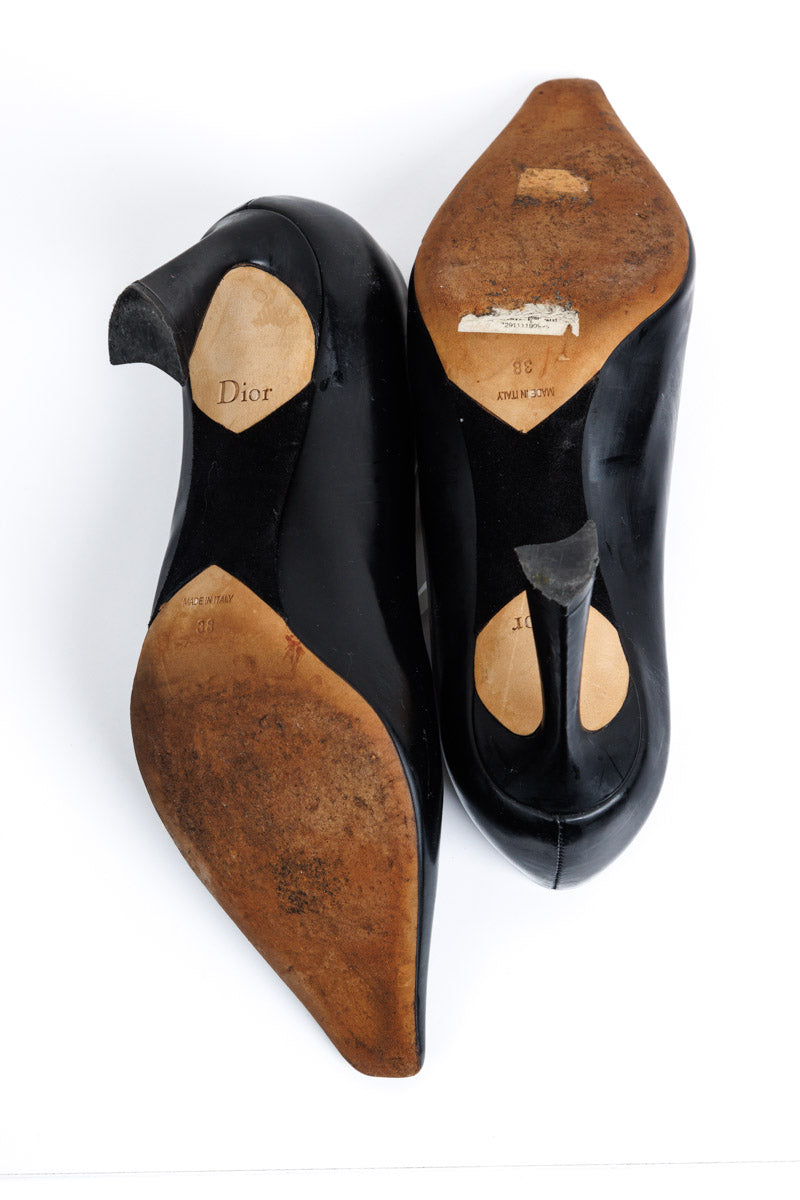 CHRISTIAN DIOR Черные кожаные туфли-лодочки Songe на каблуке
