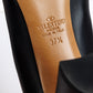 VALENTINO GARAVANI Black Leather Half Bow Block Heel Pumps