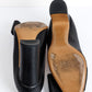 VALENTINO GARAVANI Черные кожаные туфли-лодочки на блочном каблуке с бантом