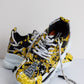 VERSACE Yellow & Black Chain Barocco Reaction Sneakers - Size 36, Made in Italy