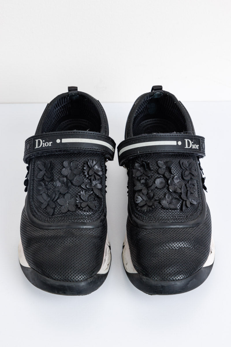 CHRISTIAN DIOR Black Fusion Low Sneakers | Leather and Rubber Trim | Size 38 | Made in Italy
