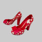 Louis Vuitton x Yayoi Kusama Red Patent Leather Polka Dot Pumps 