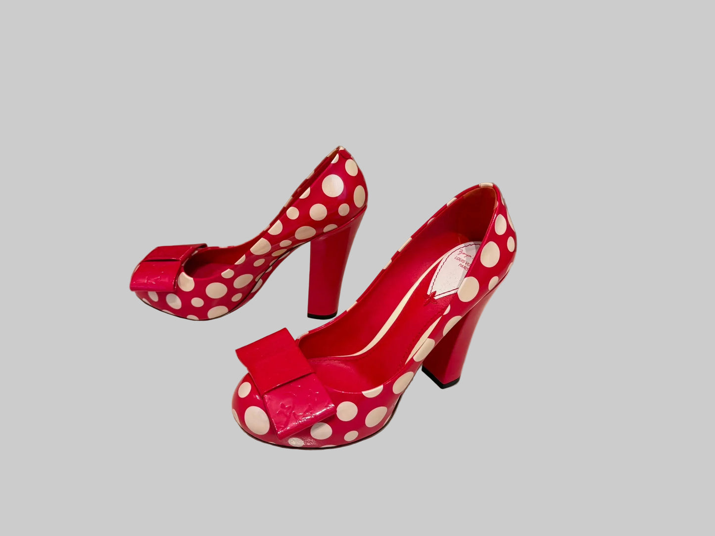 Louis Vuitton x Yayoi Kusama Red Patent Leather Polka Dot Pumps 