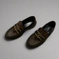 Louis Vuitton Monogram Loafers Size 38 – Black Leather and Monogram Canvas, Gold-Tone Hardware, Made in Italy