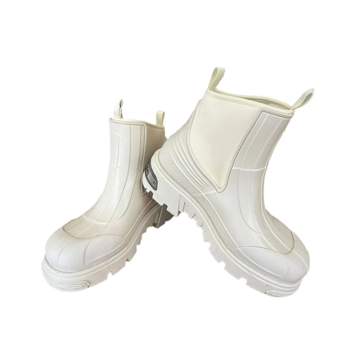 CHRISTIAN DIOR White Genesis Ankle Rubber Boots – Size 37, Modern Luxury