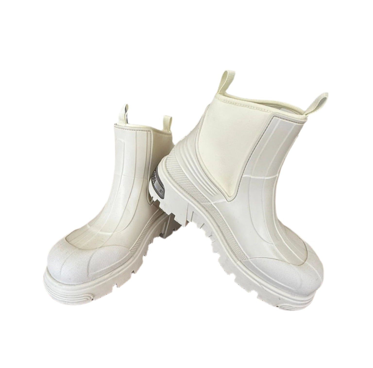 CHRISTIAN DIOR White Genesis Ankle Rubber Boots – Size 37, Modern Luxury