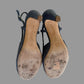 Authentic CHANEL Blue Denim Camellia Slingback Pumps with CC Logo IT 38.5 C Excellent Condition