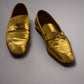 Chanel Metallic Gold Loafers – Size 38.5, Made in Italy | Iconic Luxury Shoes