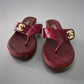 CHANEL Burgundy Leather Platform Sandals – Size 38.5, Made in Italy