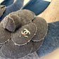 Authentic CHANEL Blue Denim Camellia Slingback Pumps with CC Logo IT 38.5 C Excellent Condition