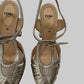 Fendi silver platform sandals size 37.5, branded insoles with visible black marks
