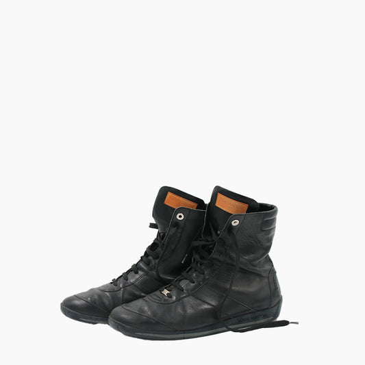 LOUIS VUITTON black leather Men Boots size 44