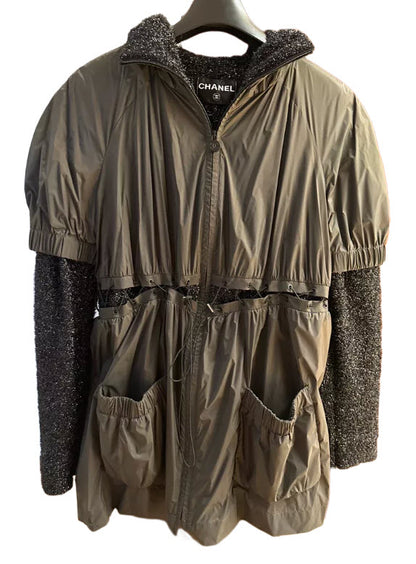 CHANEL Metallic Hooded Full Zip Jacket - Timeless Elegance and Unparalleled Style
