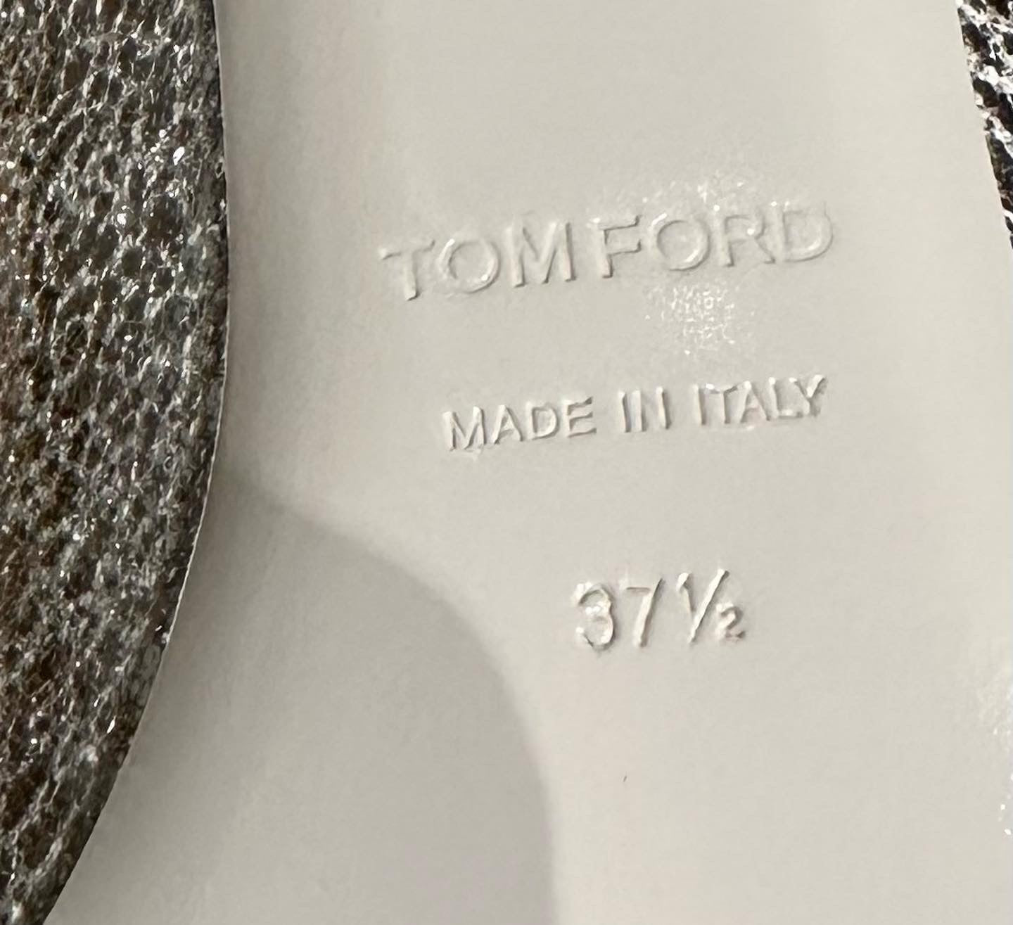 TOM FORD Серебристые кожаные туфли-лодочки с эффектом омбре